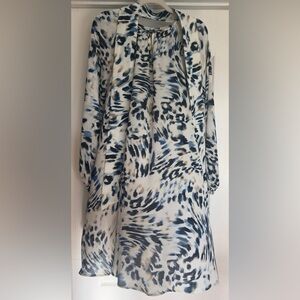 The Limited Blue and White Patterned Dress